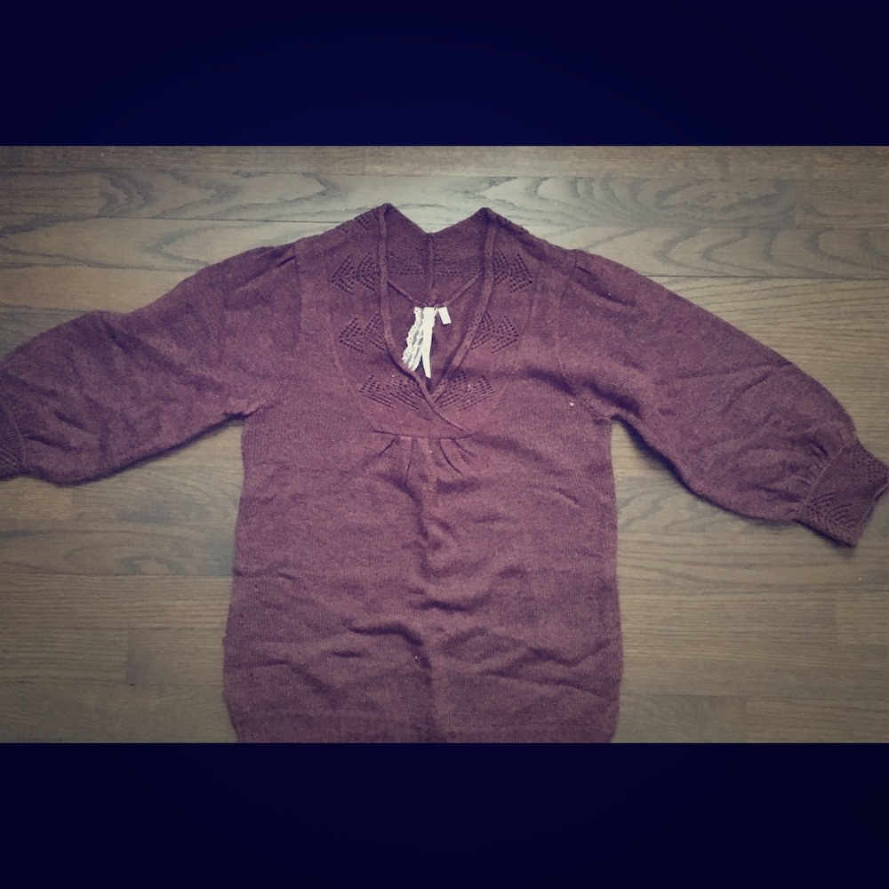 Eggplant Vneck Anthropologie sweater
